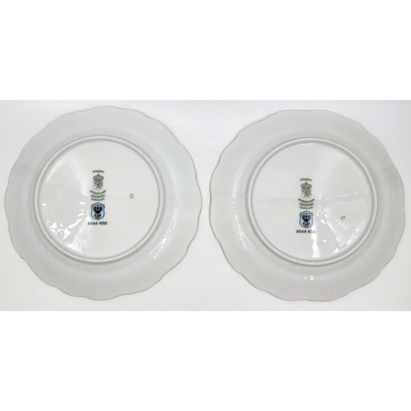 2 Schumann Arzberg Briar Rose Salad Plates Bavaria Germany Gold Trim 1950s - Picture 6 of 9